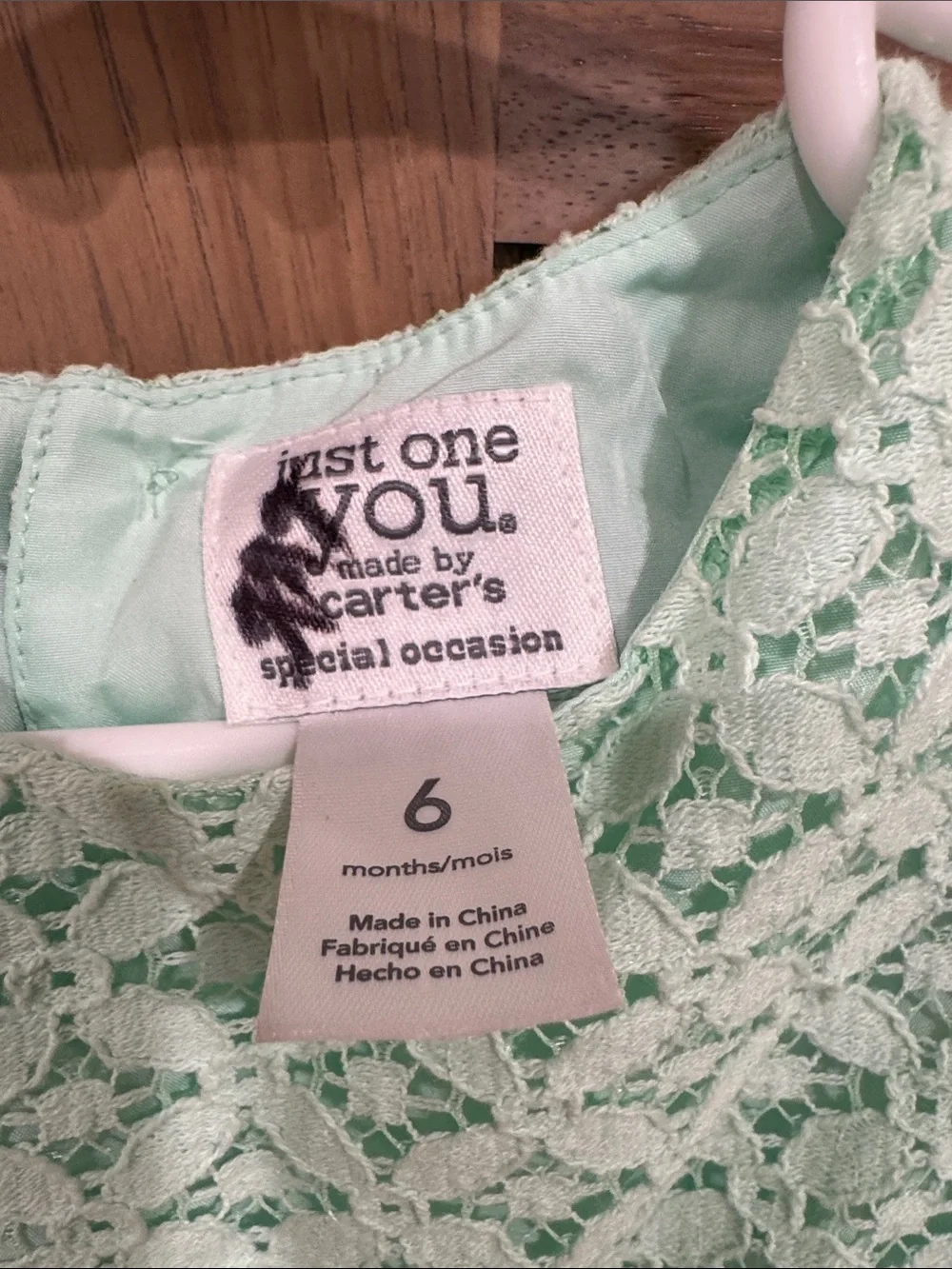 Carter's Mint Lace Bodice Tulle Party Dress